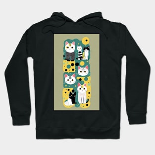 Polka Dot Paws: Whimsical Cat Design Hoodie